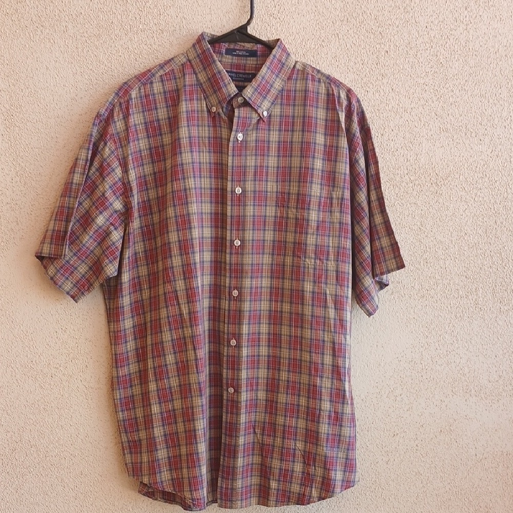 "Open to Offers" Daniel Cremieux Red and Blue Casual Button Down Shirt